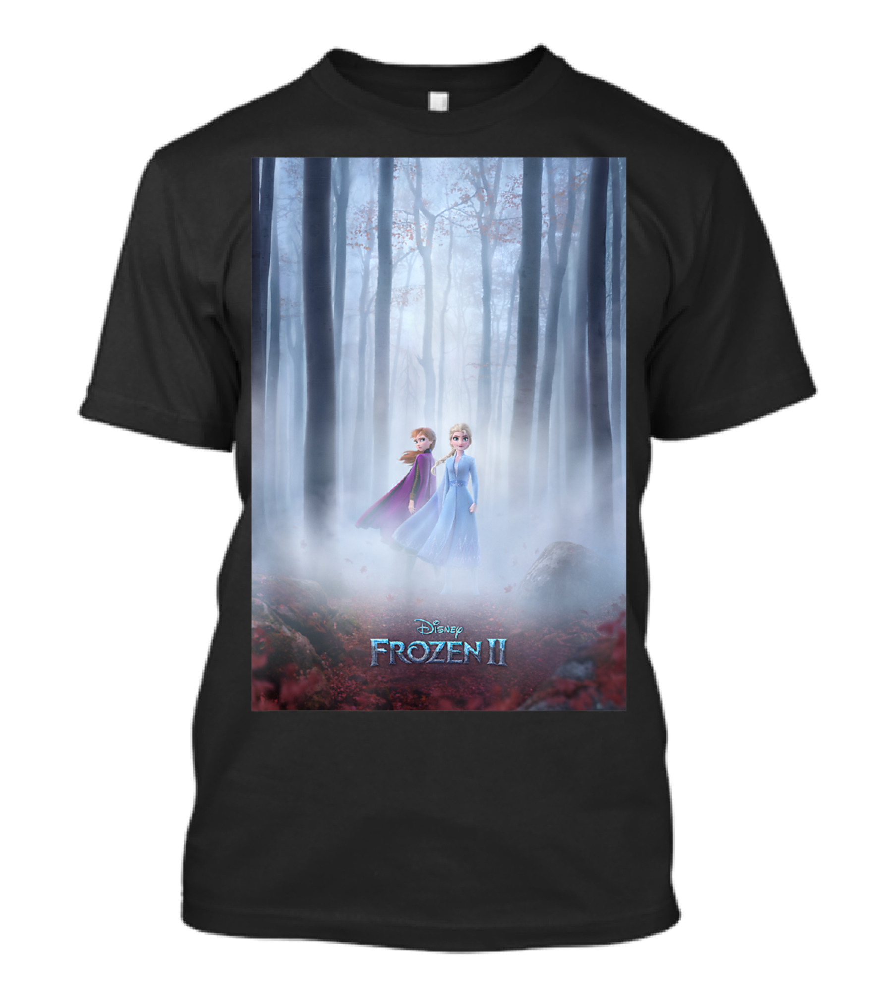 Disney Frozen 2 Anna And Elsa Forest Scene T-Shirt