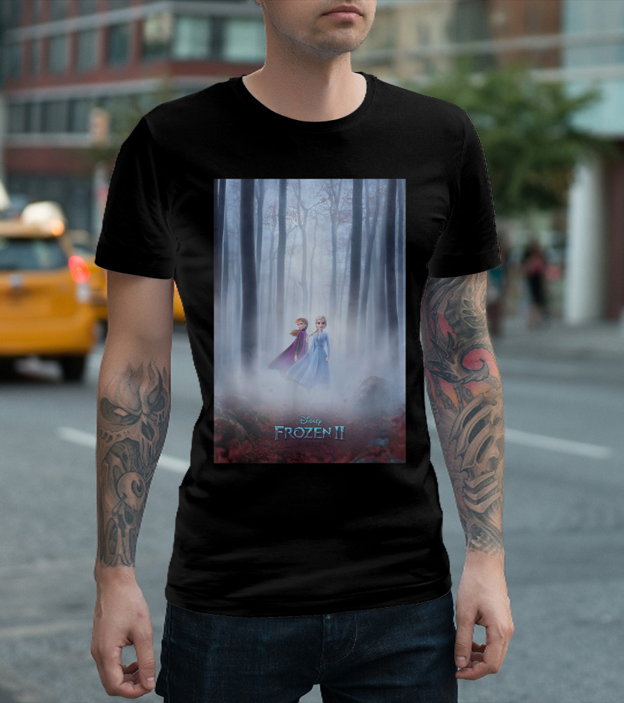 Disney Frozen 2 Anna And Elsa Forest Scene T-Shirt