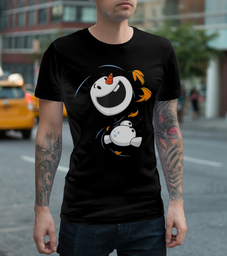 Disney Frozen 2 Olaf in the Autumn Breeze with Falling Leaves T-Shirt