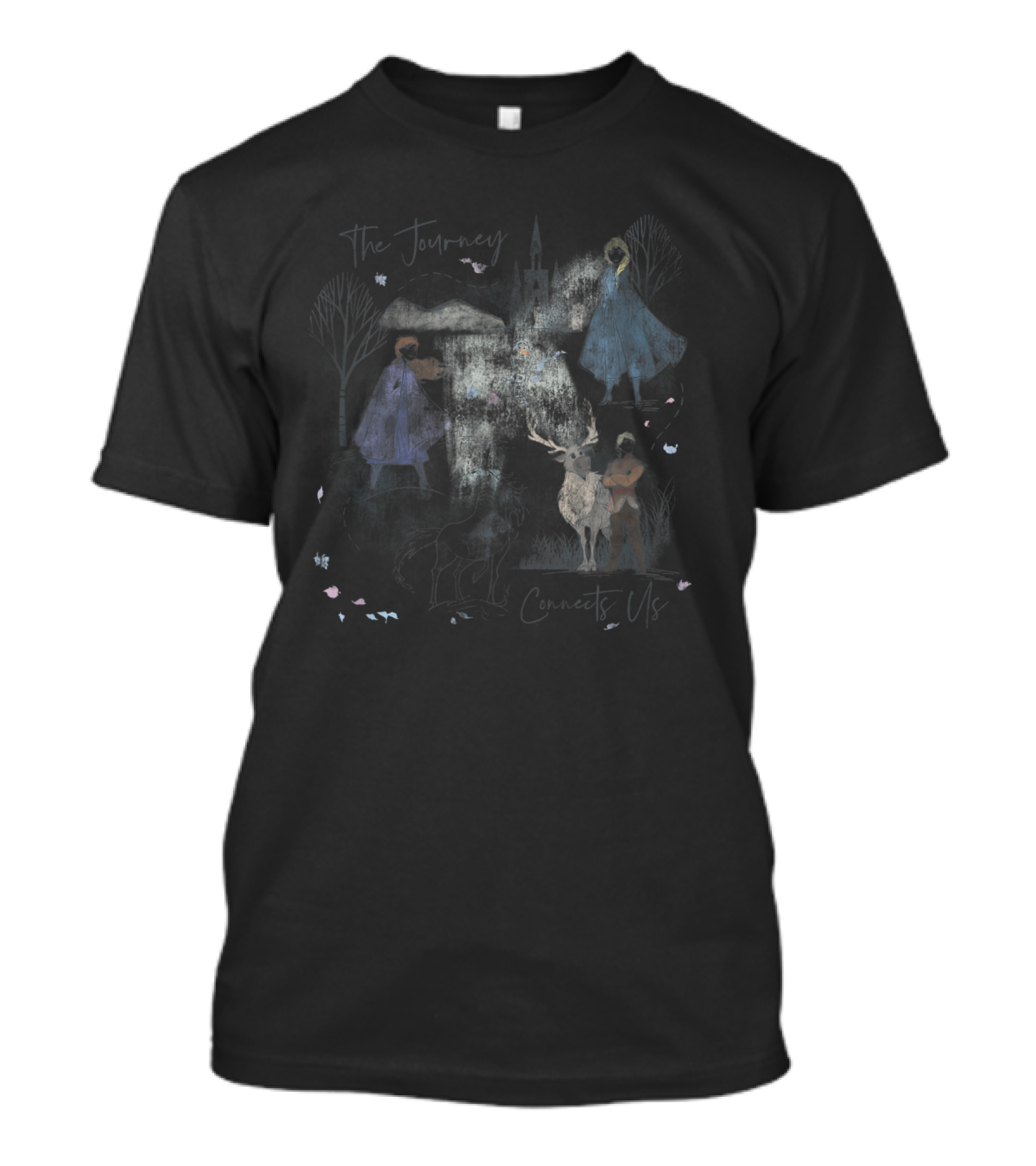 The Journey Connects Us Disney Frozen 2 Sketched Watercolor T-Shirt