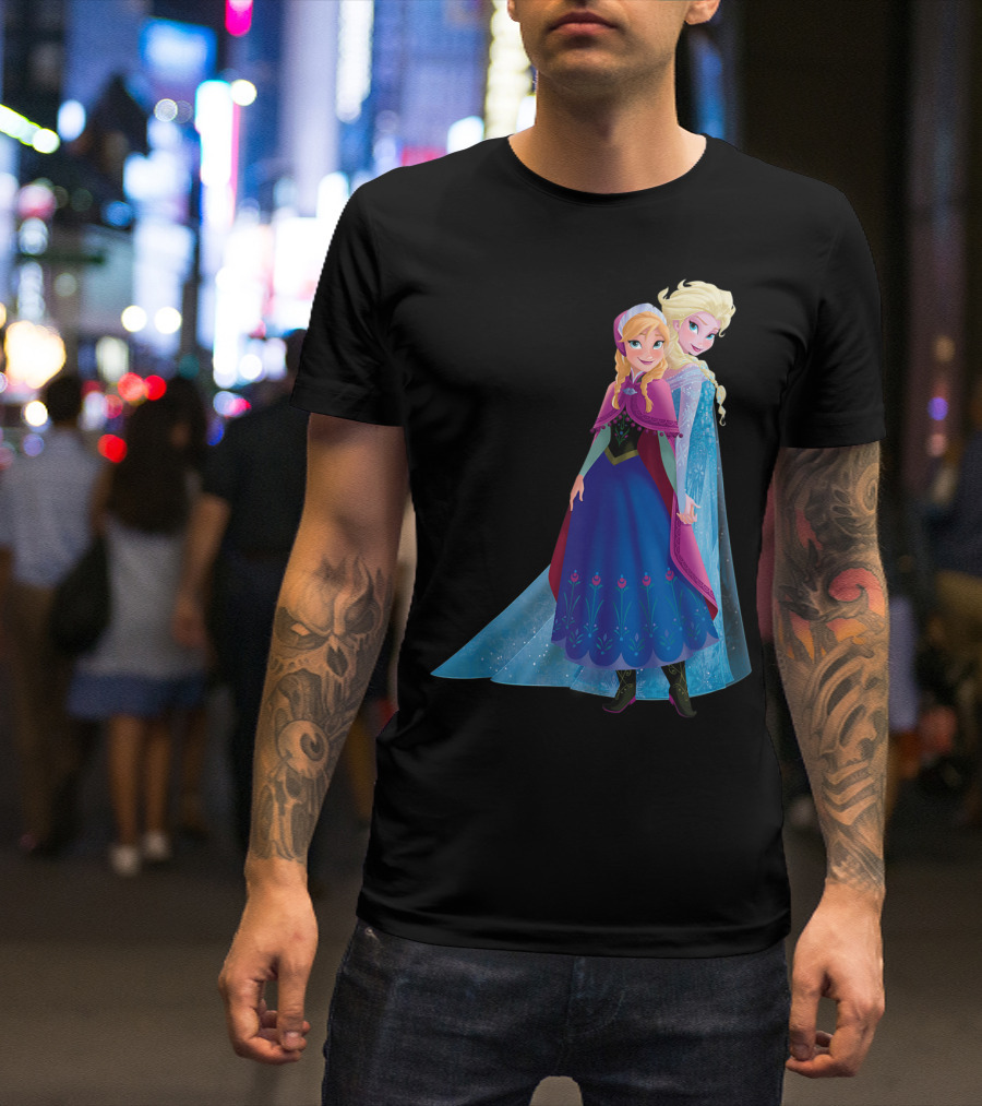 Disney Frozen Elsa And Anna Sisters In Iconic Pose T-Shirt