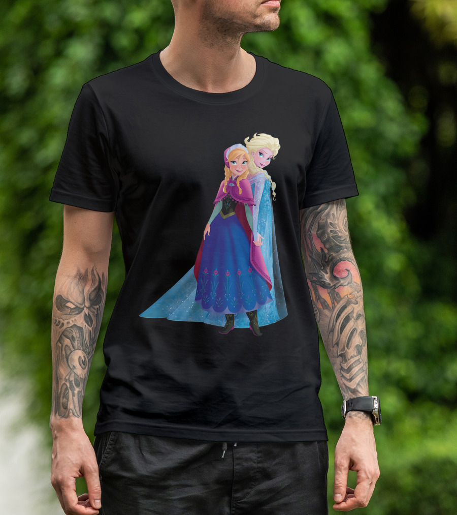 Disney Frozen Elsa And Anna Sisters In Iconic Pose T-Shirt
