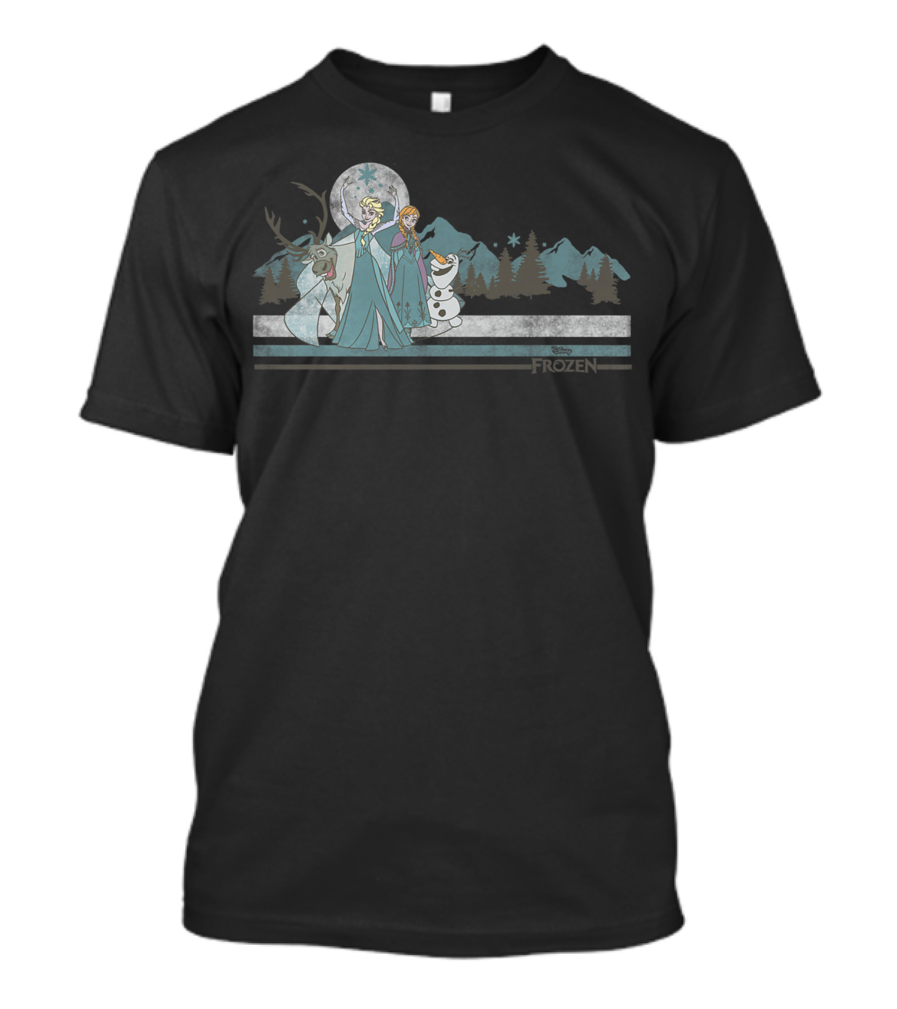 Disney Frozen Landscape Group Shot Elsa Anna Olaf Sven T-Shirt