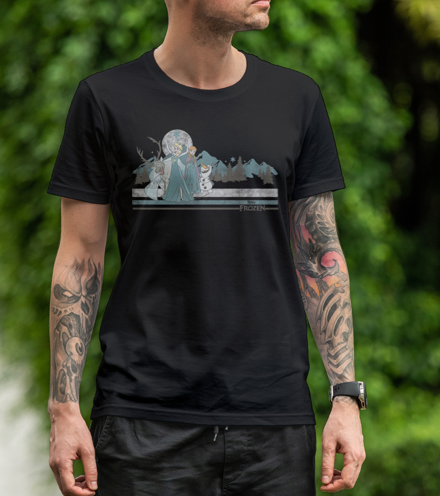 Disney Frozen Landscape Group Shot Elsa Anna Olaf Sven T-Shirt