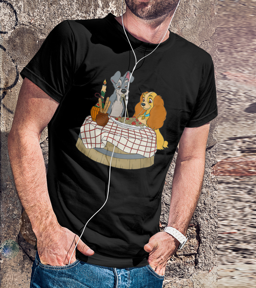 Lady And The Tramp Bella Notte Spaghetti Dinner Scene Disney T-Shirt