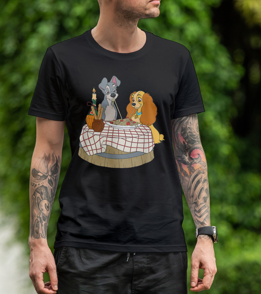 Lady And The Tramp Bella Notte Spaghetti Dinner Scene Disney T-Shirt