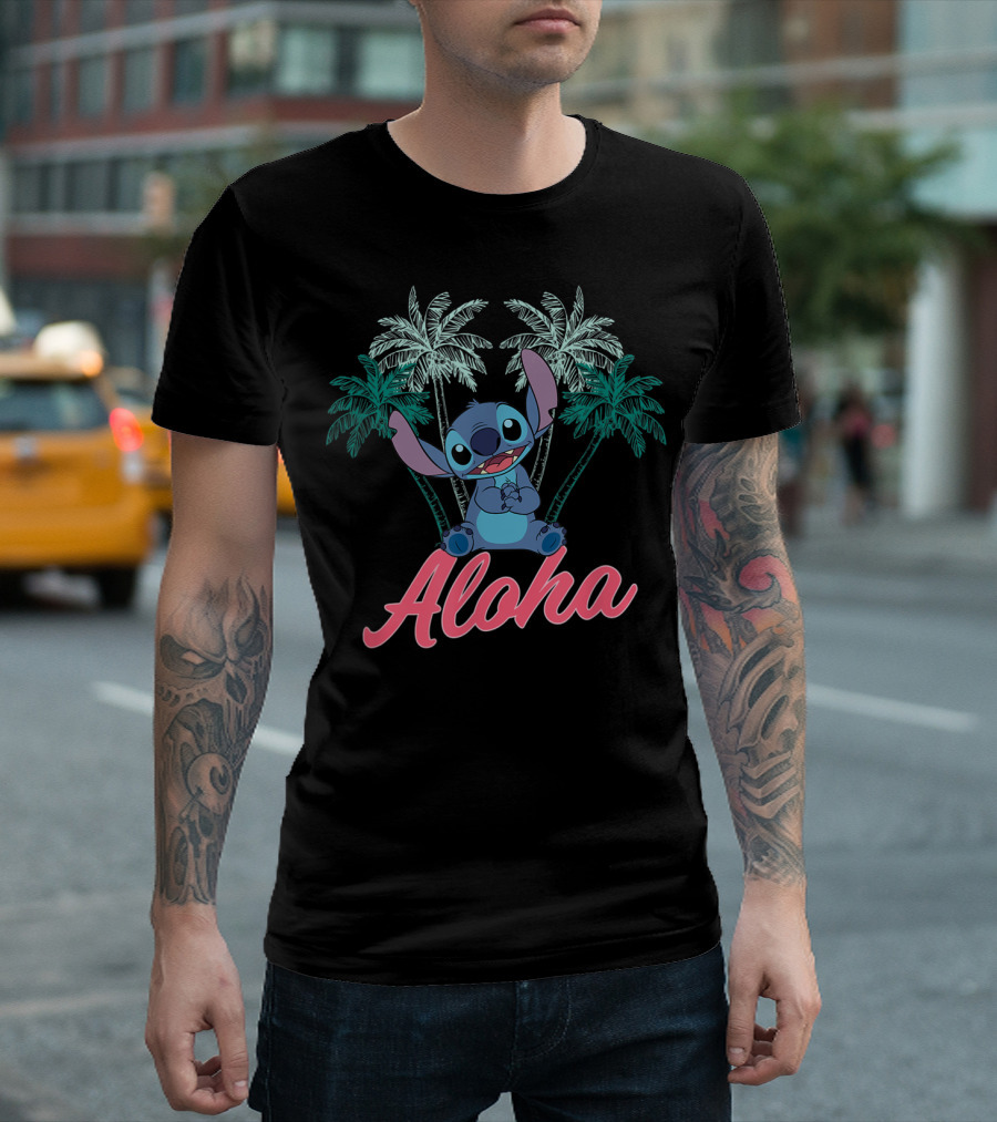Lilo and Stitch Aloha Palm Trees T-Shirt