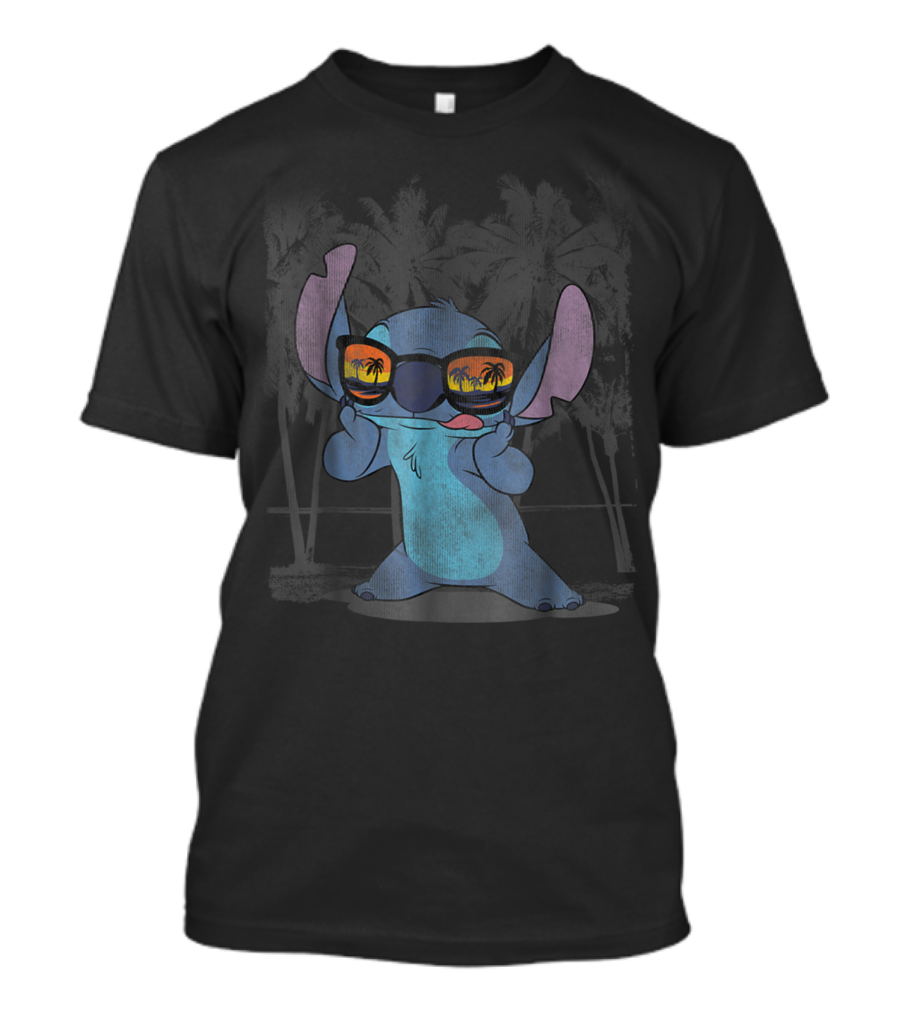 Disney Lilo And Stitch Hawaii Sunglasses Beach Palm Trees T-Shirt