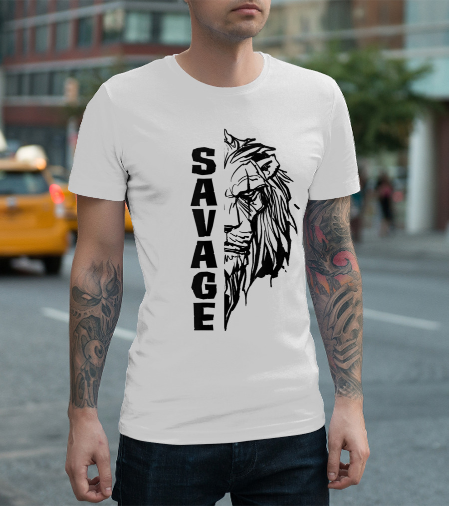 Disney Lion King Savage Bold Text Lion T-Shirt
