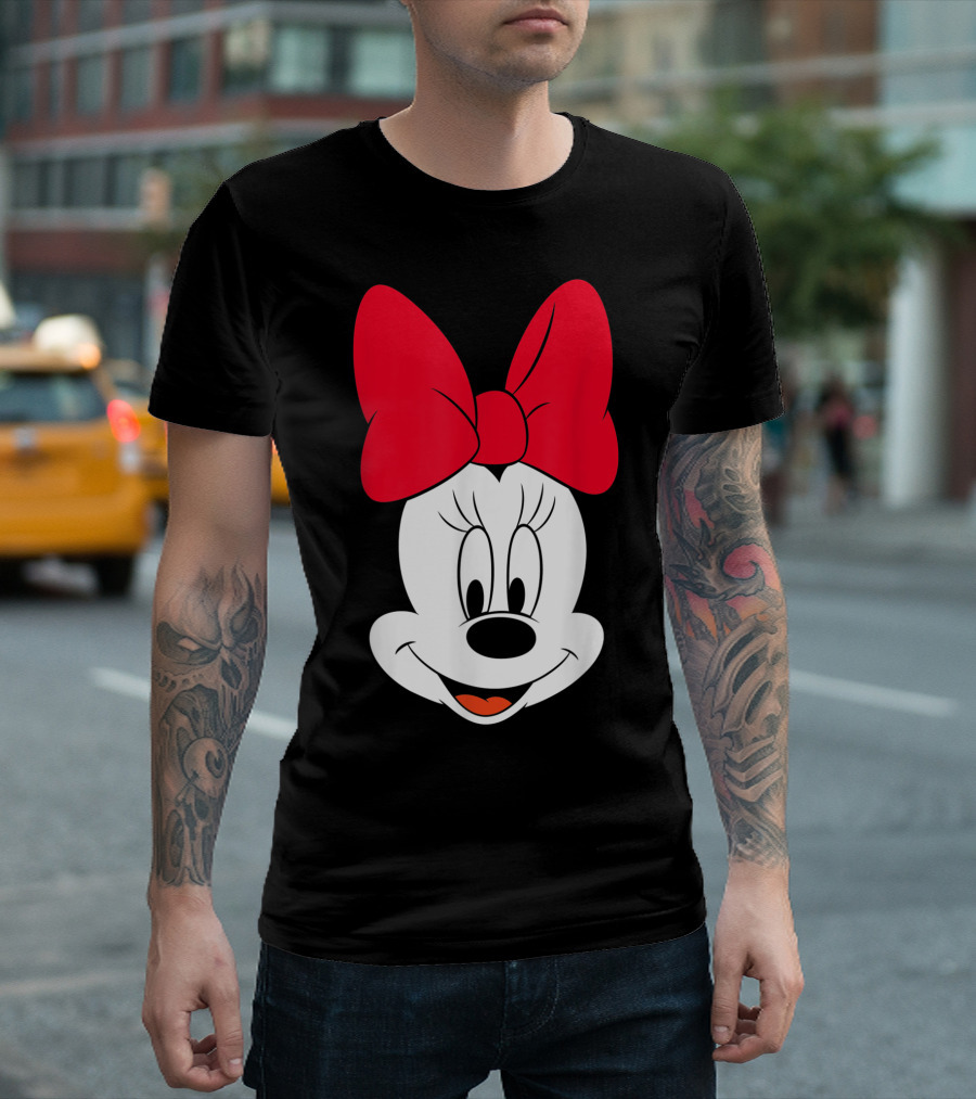 Disney Minnie Mouse Big Red Bow Face T-Shirt