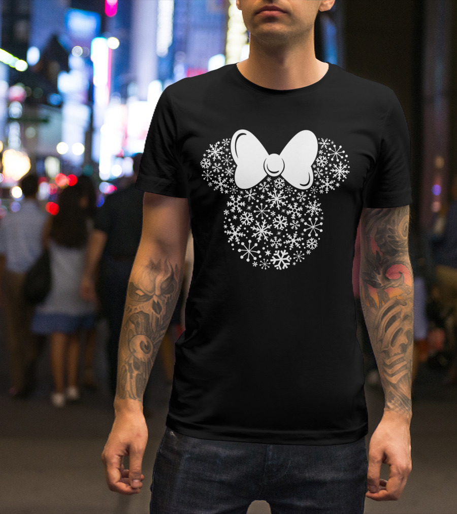 Disney Minnie Mouse Holiday Snowflake Bow T-Shirt