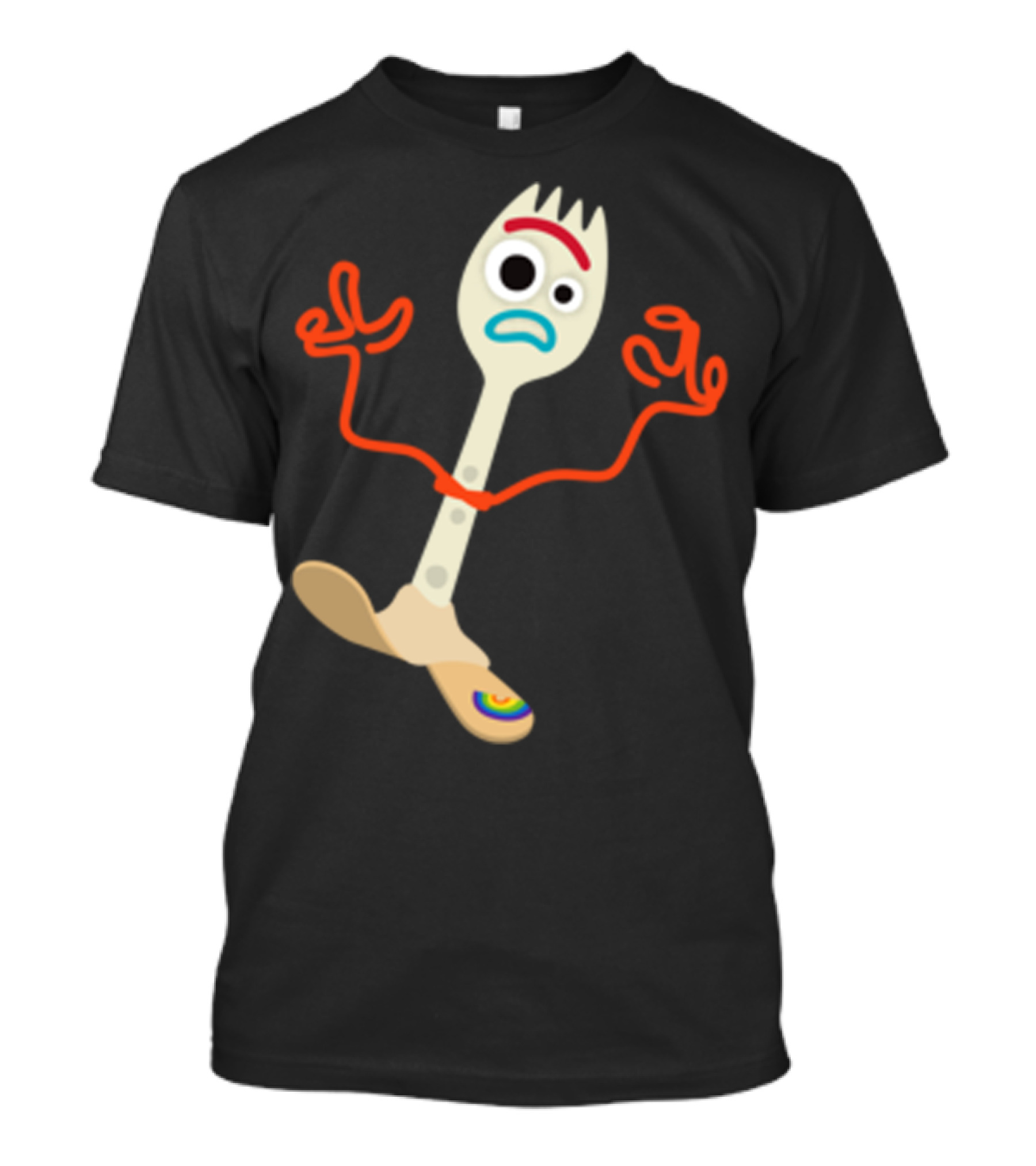Disney Pixar Toy Story 4 Forky Character Emblem Left Chest T-Shirt