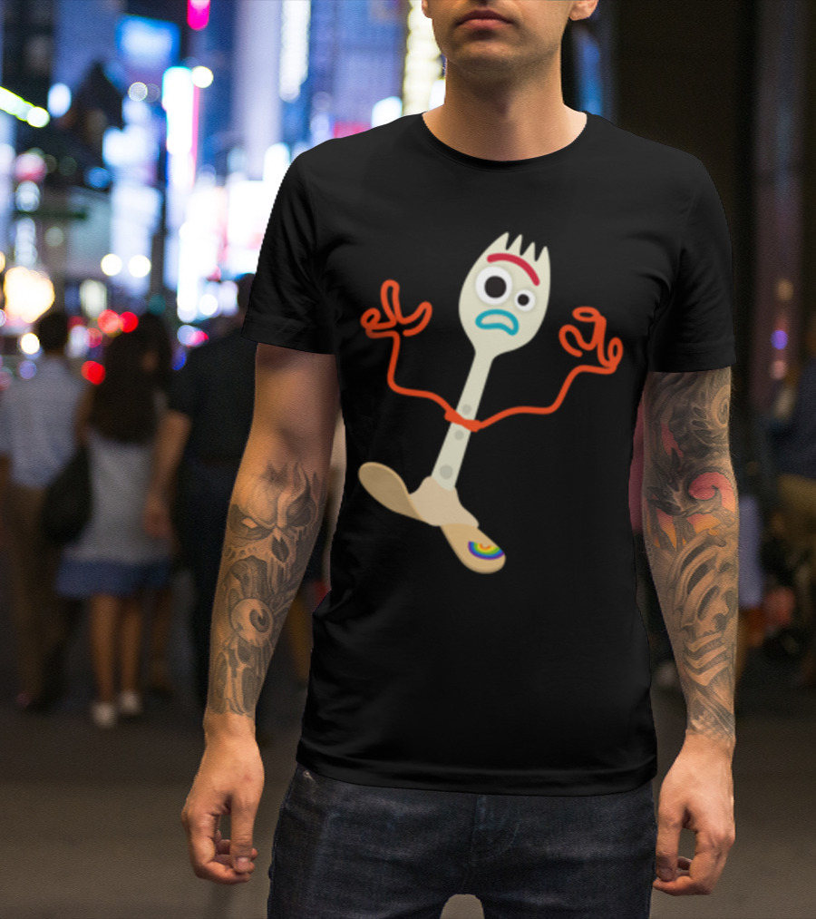 Disney Pixar Toy Story 4 Forky Character Emblem Left Chest T-Shirt