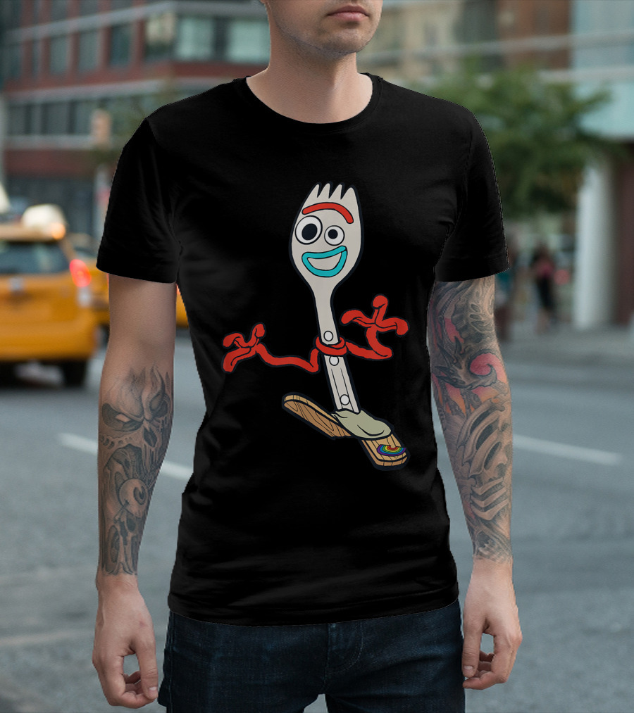 Disney Pixar Toy Story 4 Forky Running Character Pose T-Shirt