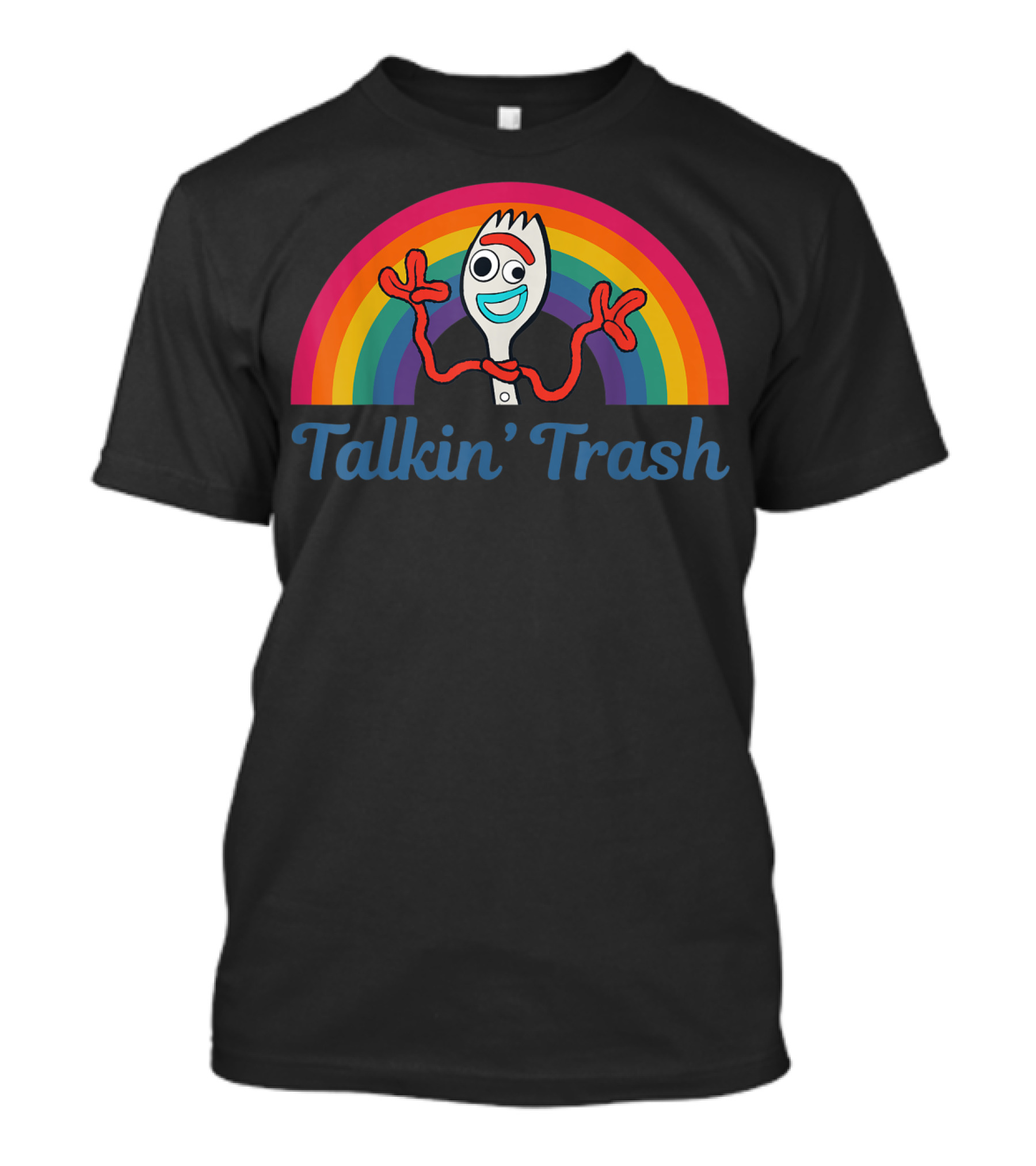 Disney Pixar Toy Story 4 Forky Talkin' Trash Rainbow T-Shirt