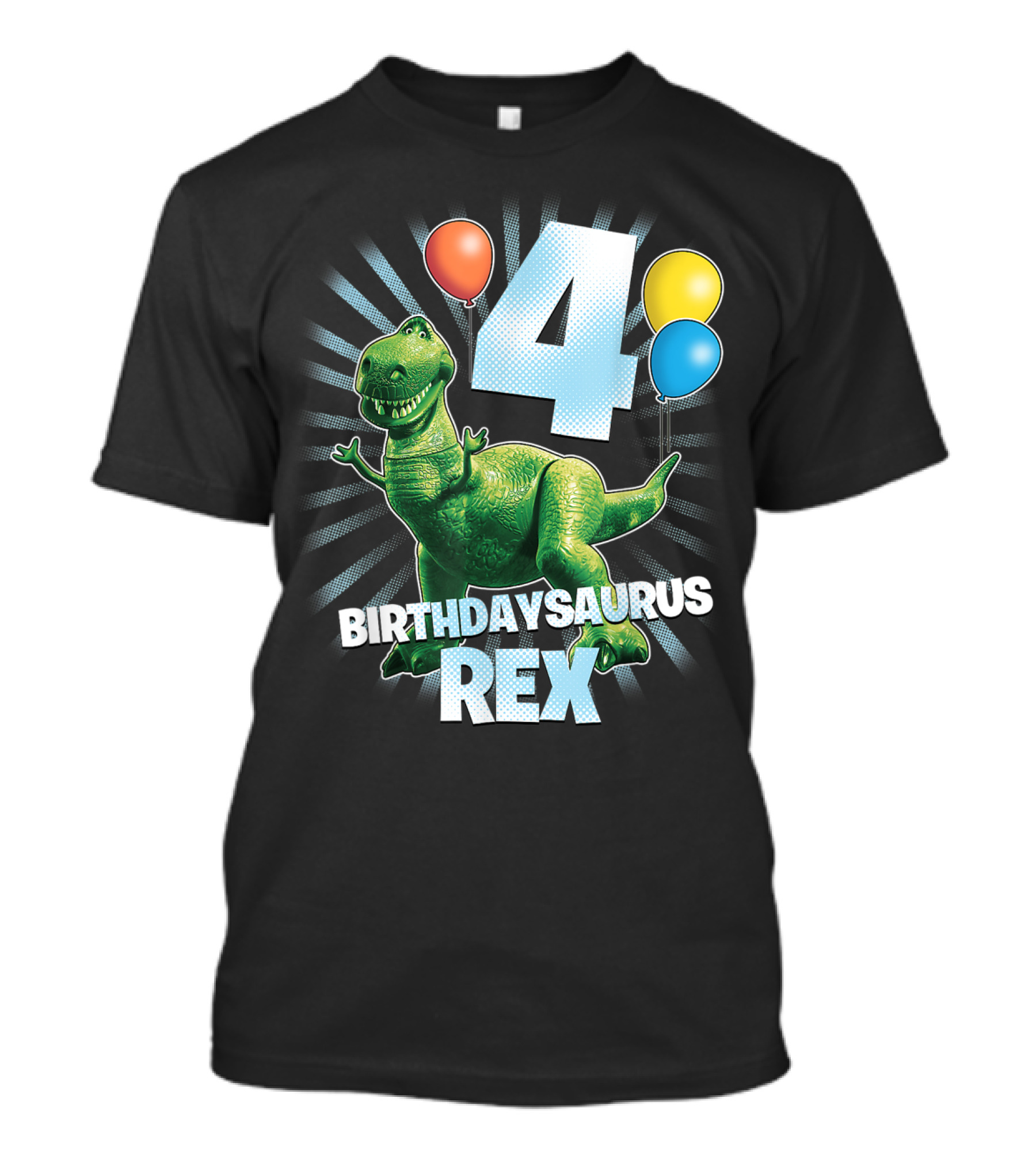 Disney Pixar Toy Story Birthdaysaurus Rex 4 Balloons Party T-Shirt