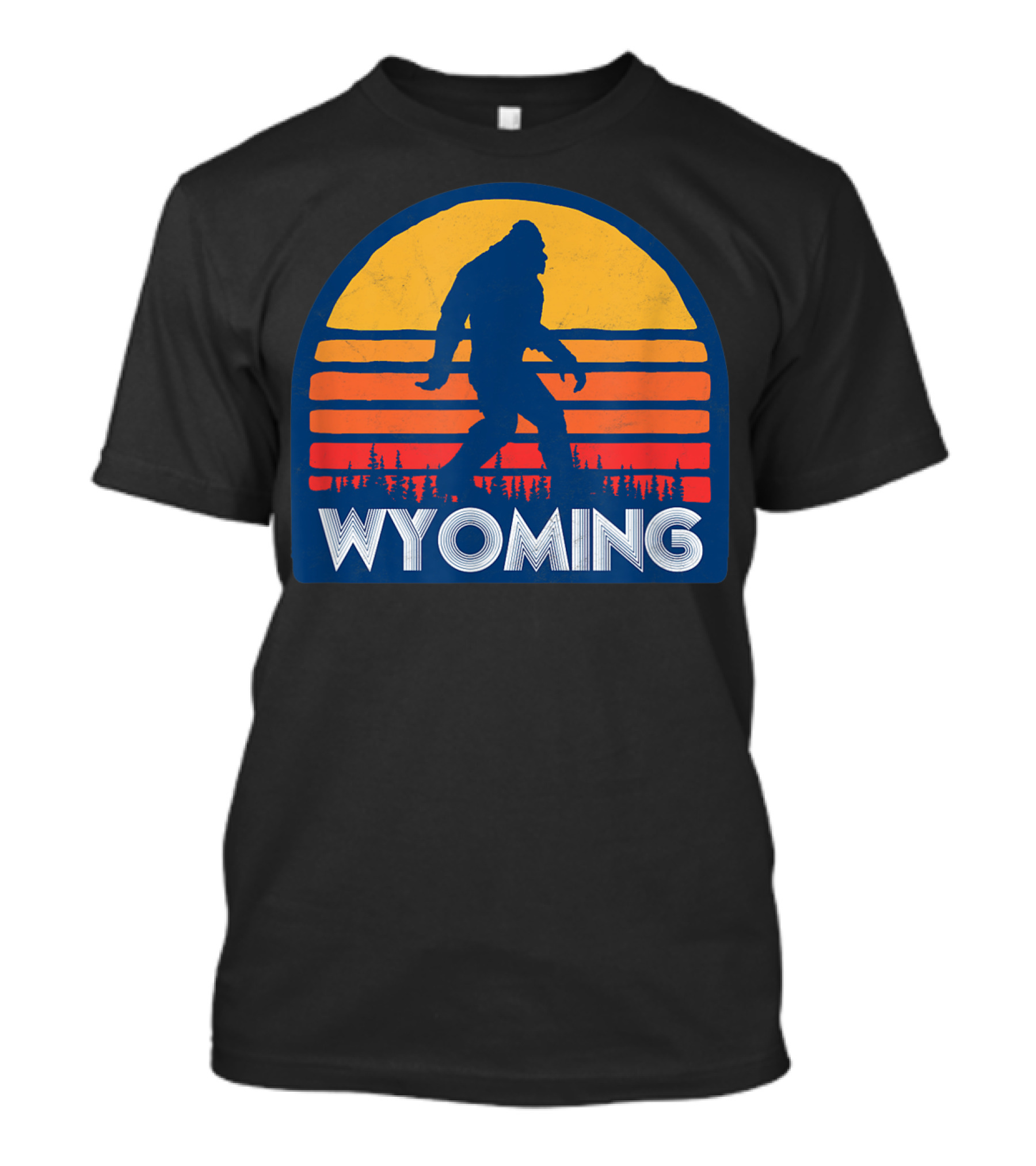 Wyoming Bigfoot Sasquatch Sunset T-Shirt