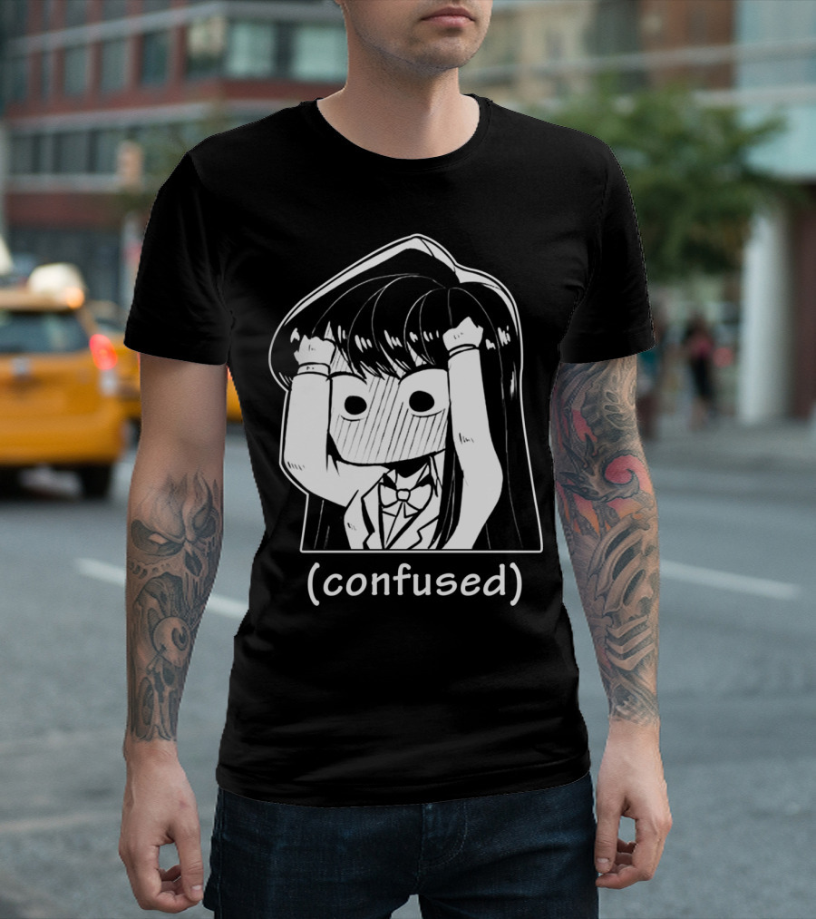 Anime Manga Confused Silly Face Chibi School Girl Art (Confused) T-Shirt