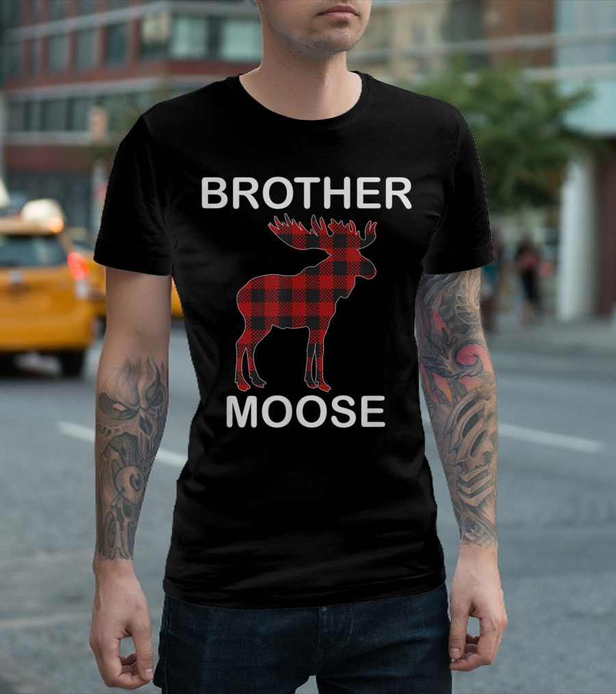 Brother Moose Red Plaid Buffalo Check T-Shirt