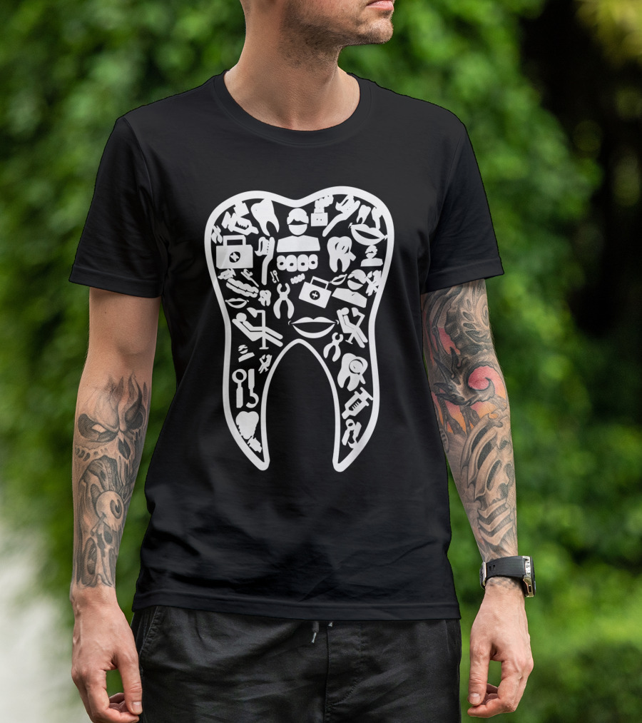Dentist Tools Big Molar Tooth I Care Cool Iconic T-Shirt