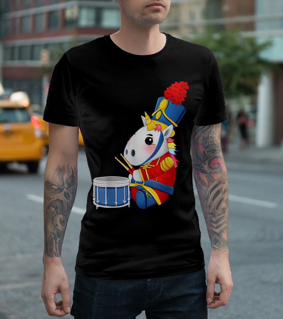 Drumline Unicorn Snare Percussion Marching Band T-Shirt