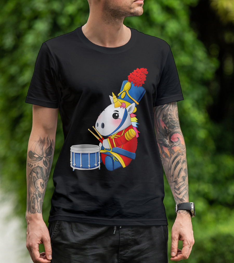 Drumline Unicorn Snare Percussion Marching Band T-Shirt