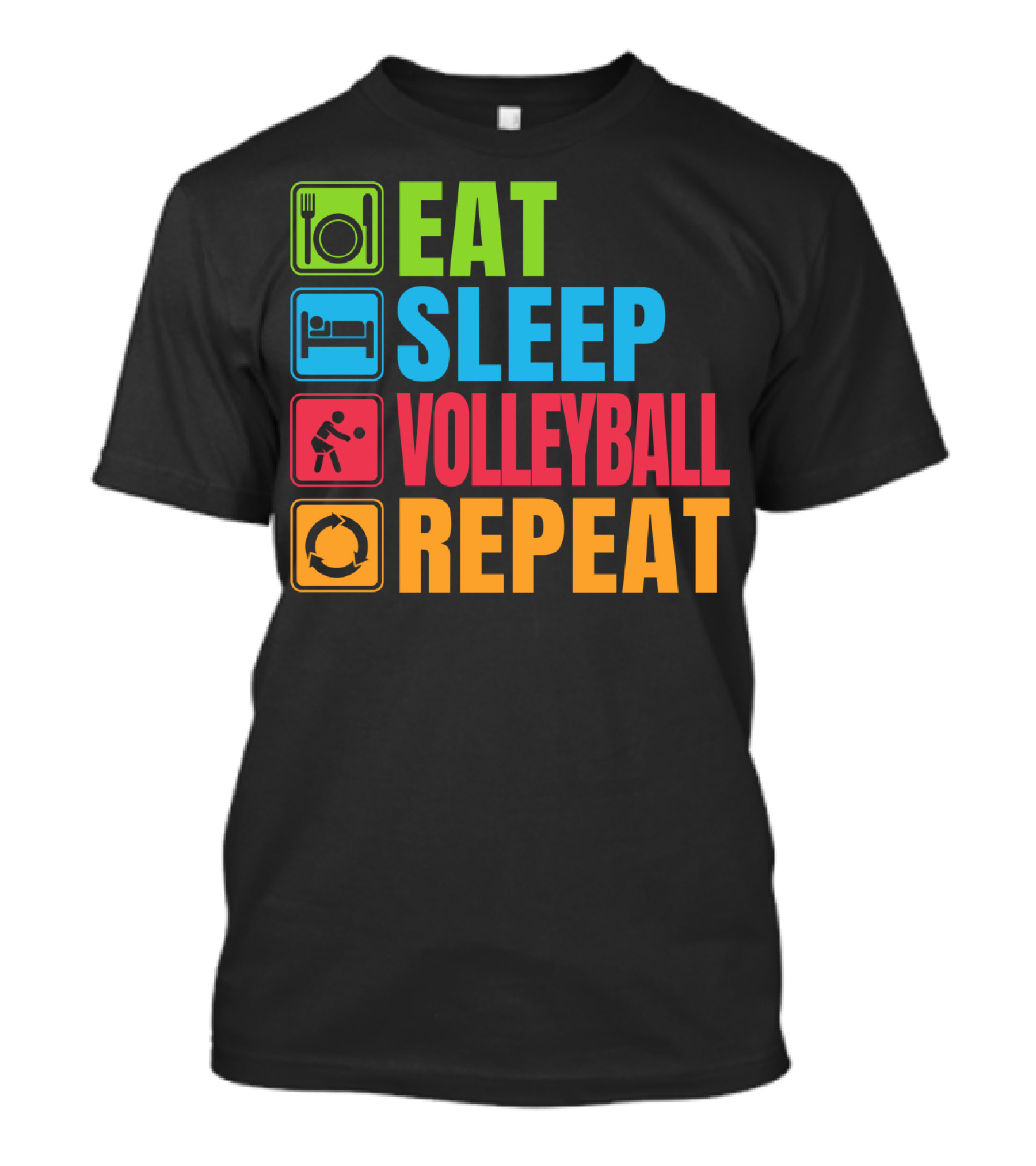 Eat Sleep Volleyball Repeat Volleyball Icons T-Shirt