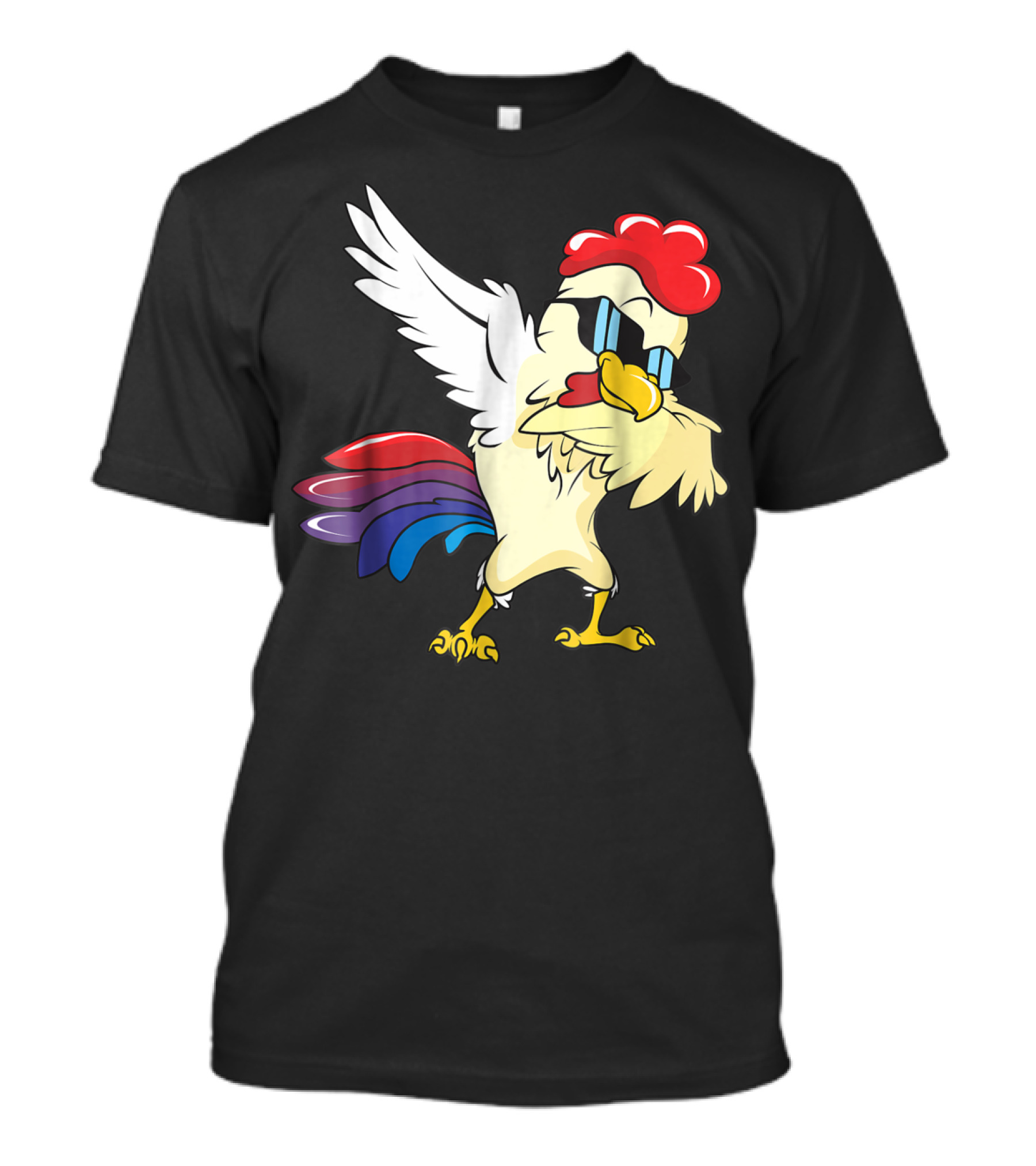 Dabbing Chicken Lover Funny Chicken Party Bird With Sunglasses T-Shirt