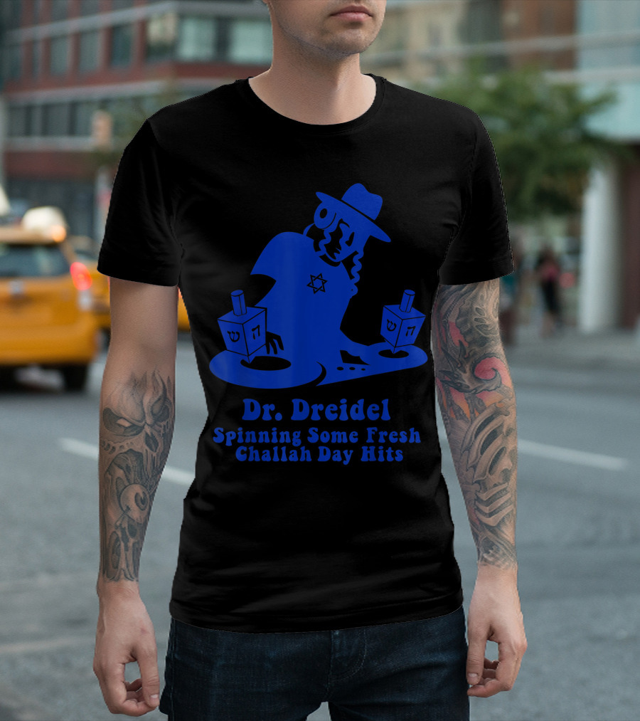 Funny Hanukkah Mens Dr Dreidel Spinning Some Fresh Challah Day Hits T-Shirt