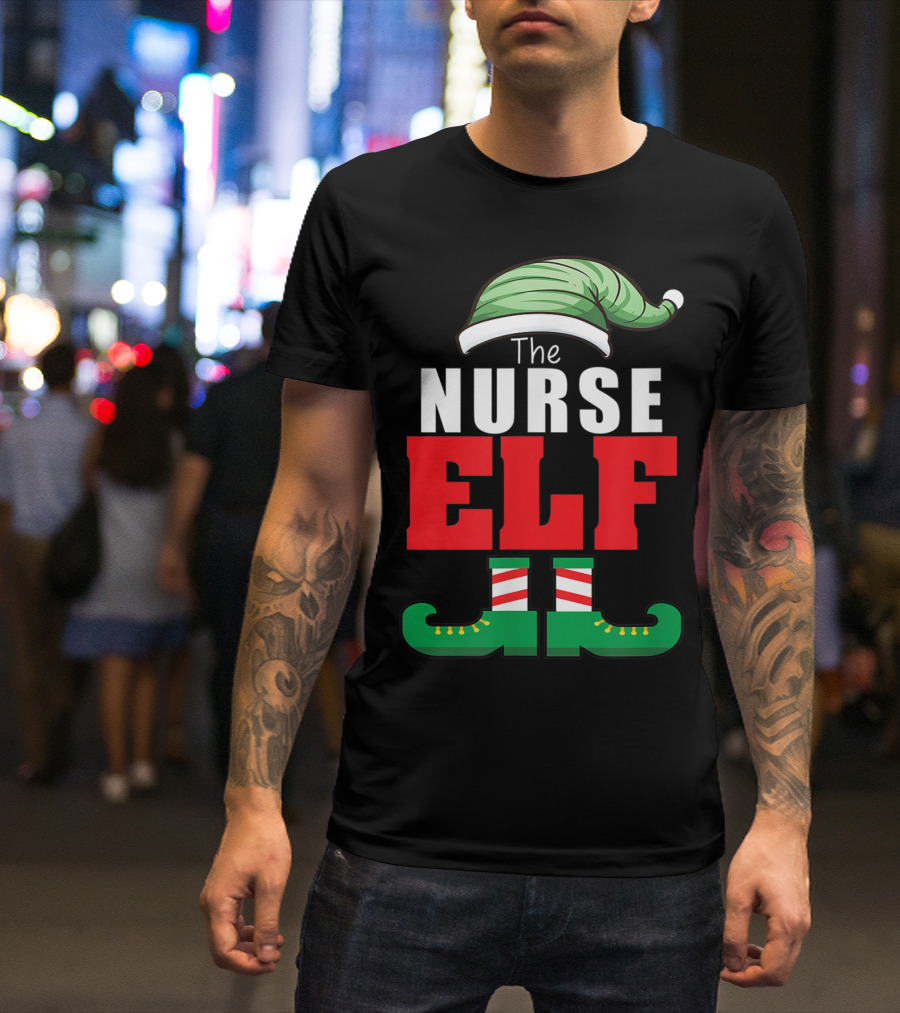 The Nurse Elf Funny Matching Family Group Holiday T-Shirt