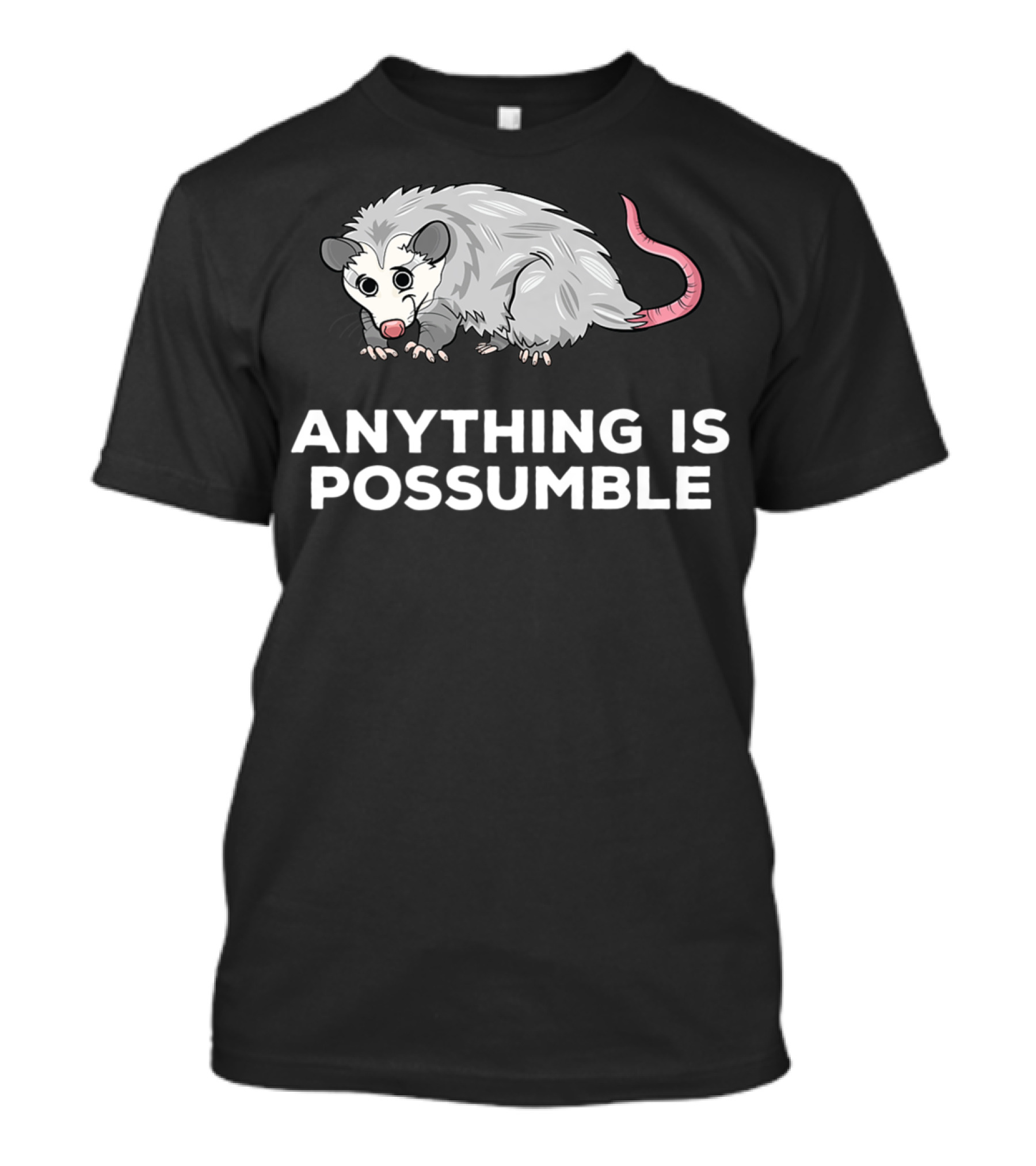 Opossum Humor Anything Is Possumble Motivational Message T-Shirt
