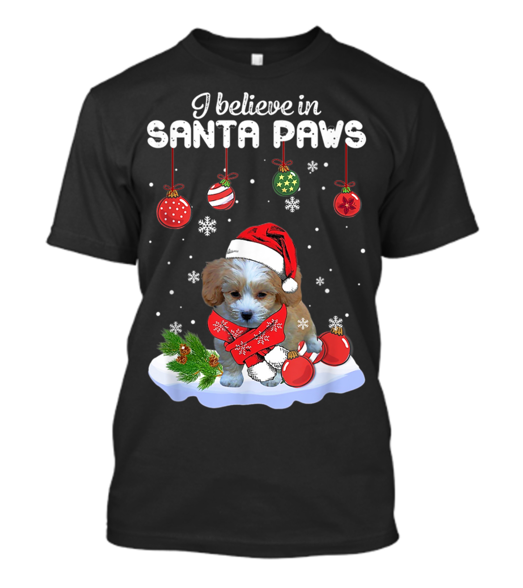 I Believe In Santa Paws Christmas Shihpoo Dog Decor T-Shirt