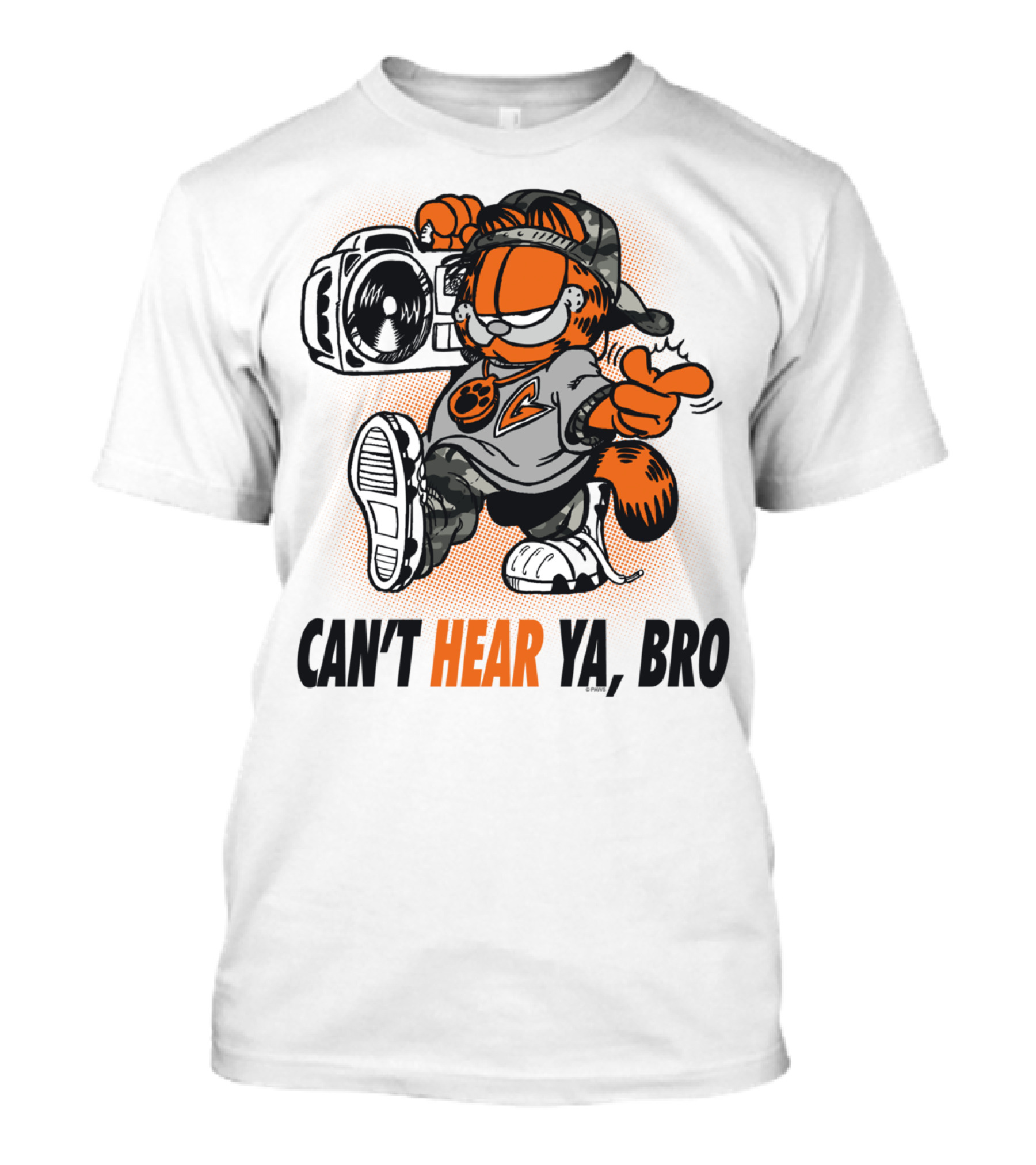 Can't Hear Ya Bro Garfield Urban Style Longsleeve T-Shirt