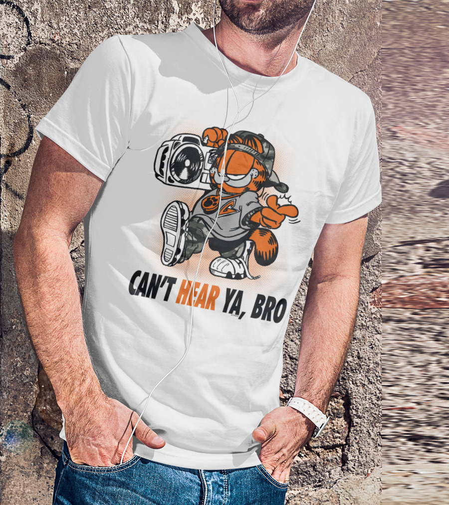 Can't Hear Ya Bro Garfield Urban Style Longsleeve T-Shirt