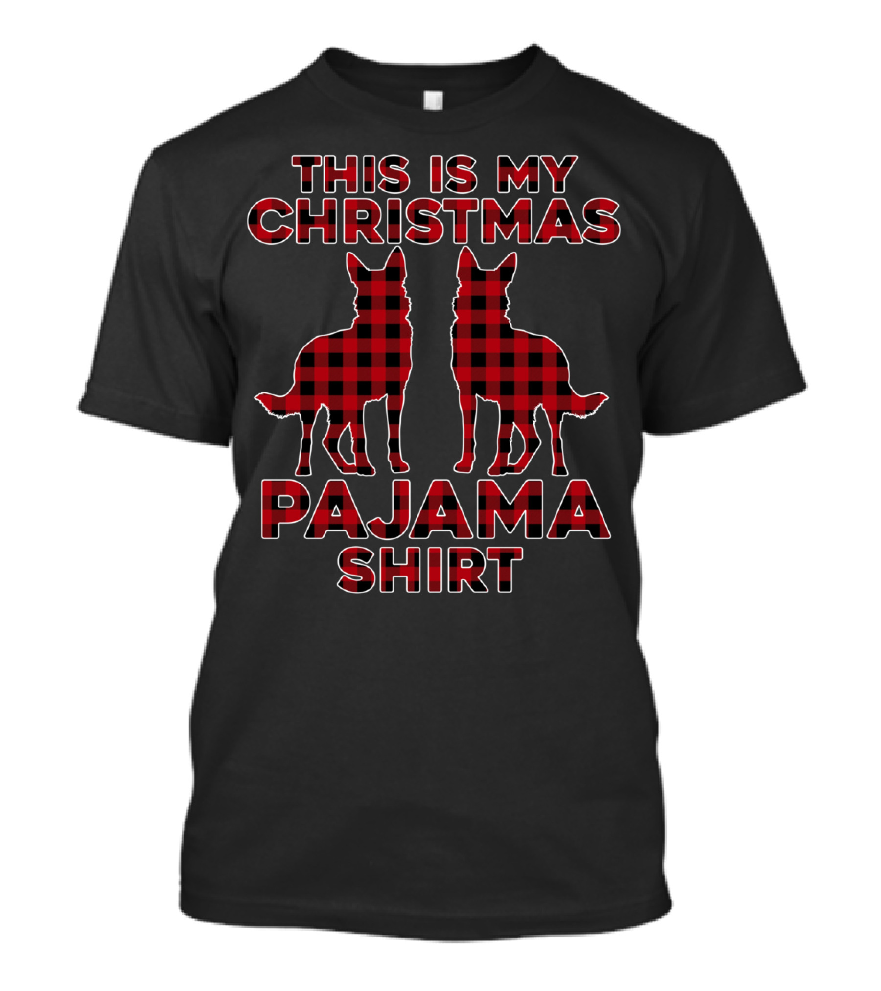 This Is My Christmas Pajama Shirt German Shepherd Red Plaid T-Shirt