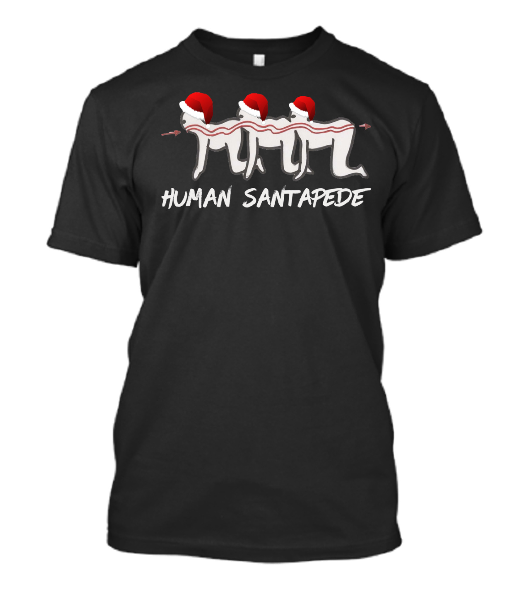 Human Santapede Funny Santa Claus Santa Hats T-Shirt