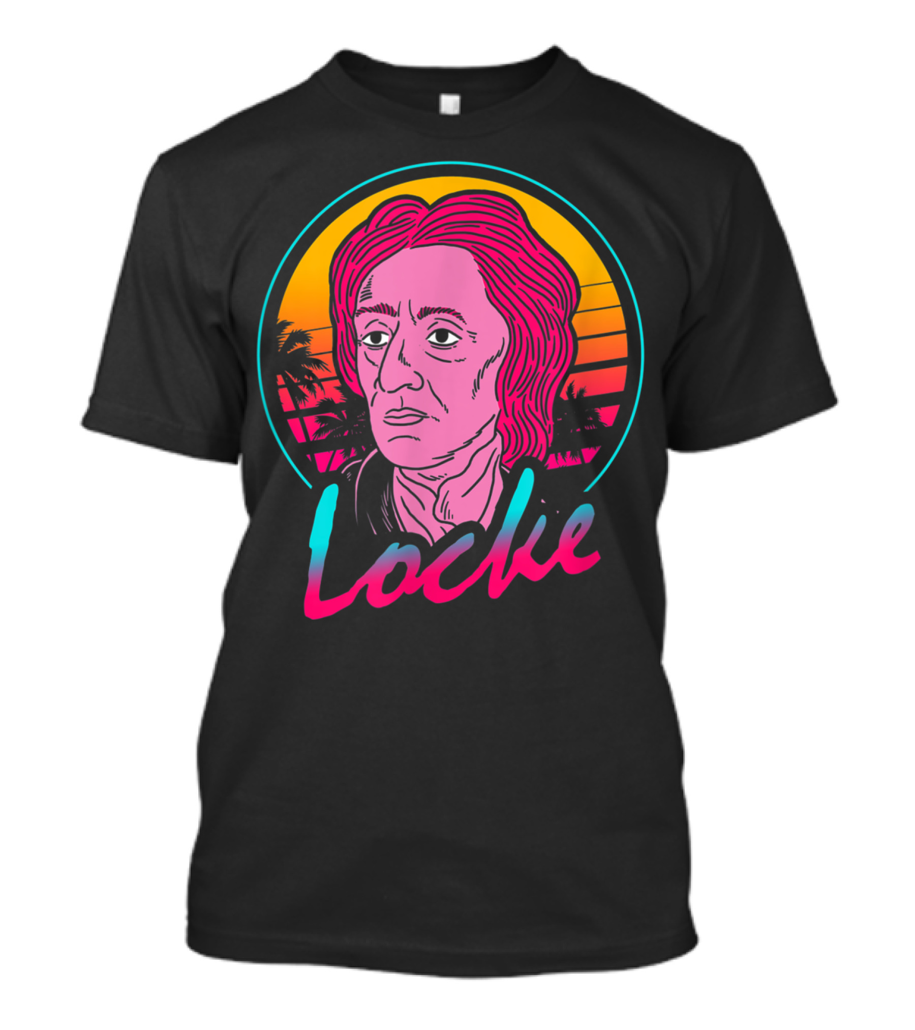 Locke Retro 80s Aesthetic Tropical Sunset T-Shirt