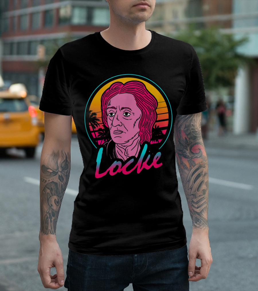 Locke Retro 80s Aesthetic Tropical Sunset T-Shirt