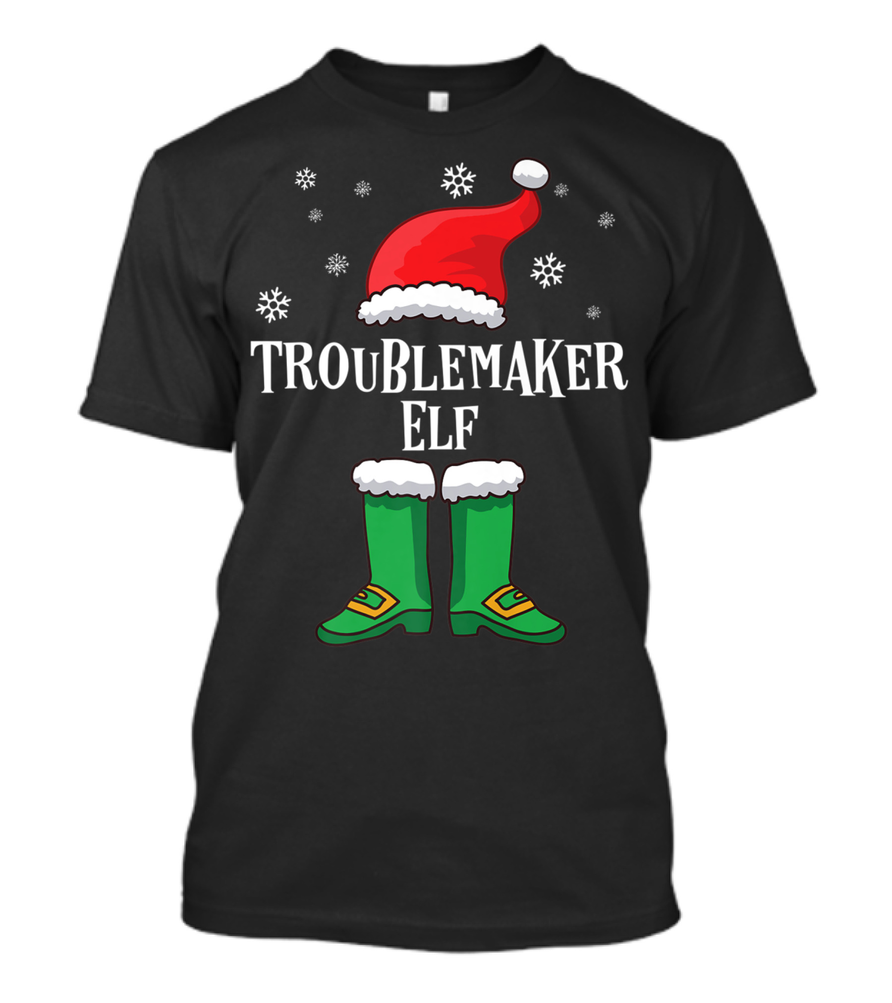 Troublemaker Elf Matching Family Christmas T-Shirt