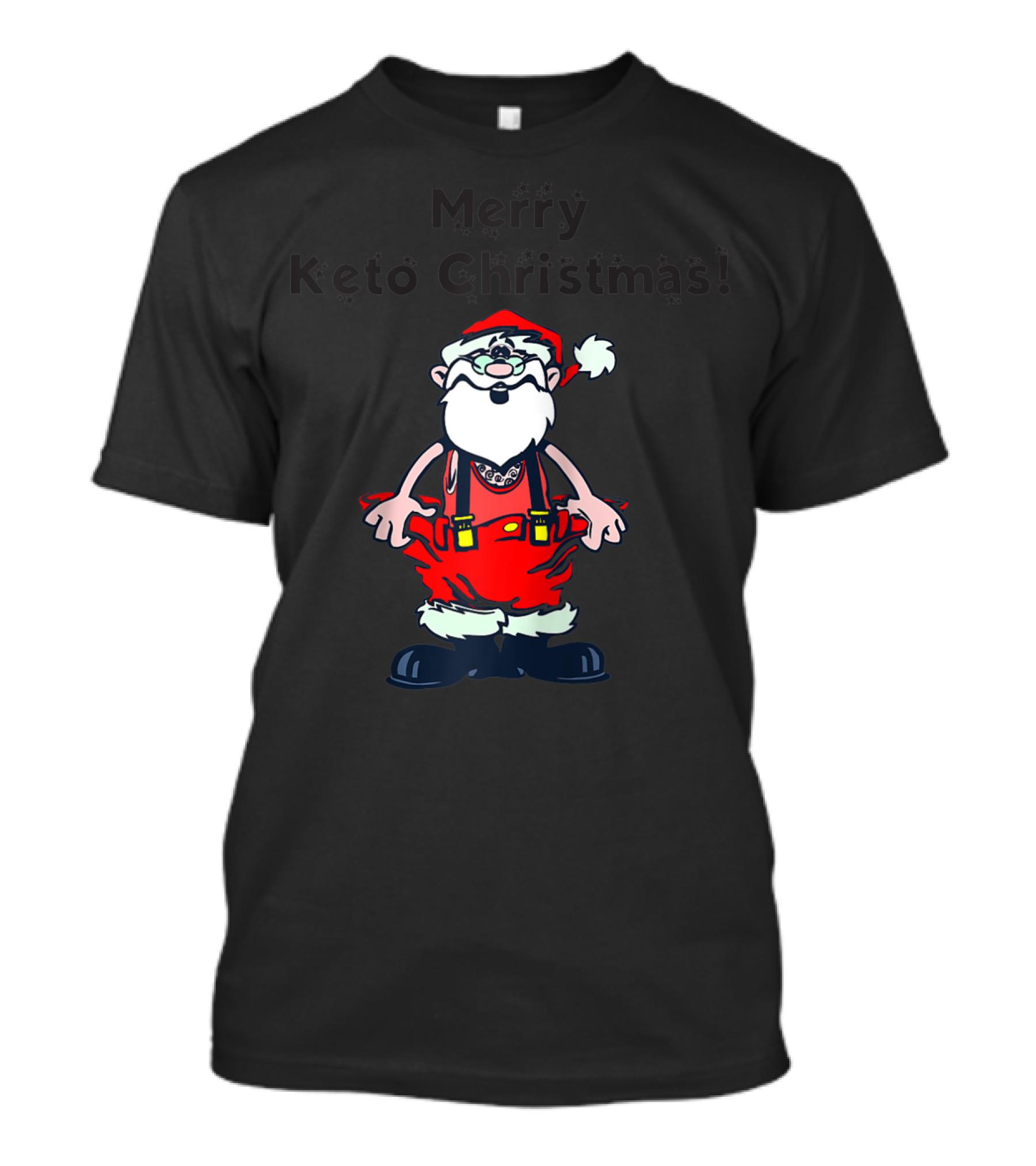 Merry Keto Christmas Santa Red Outfit With Suspenders T-Shirt