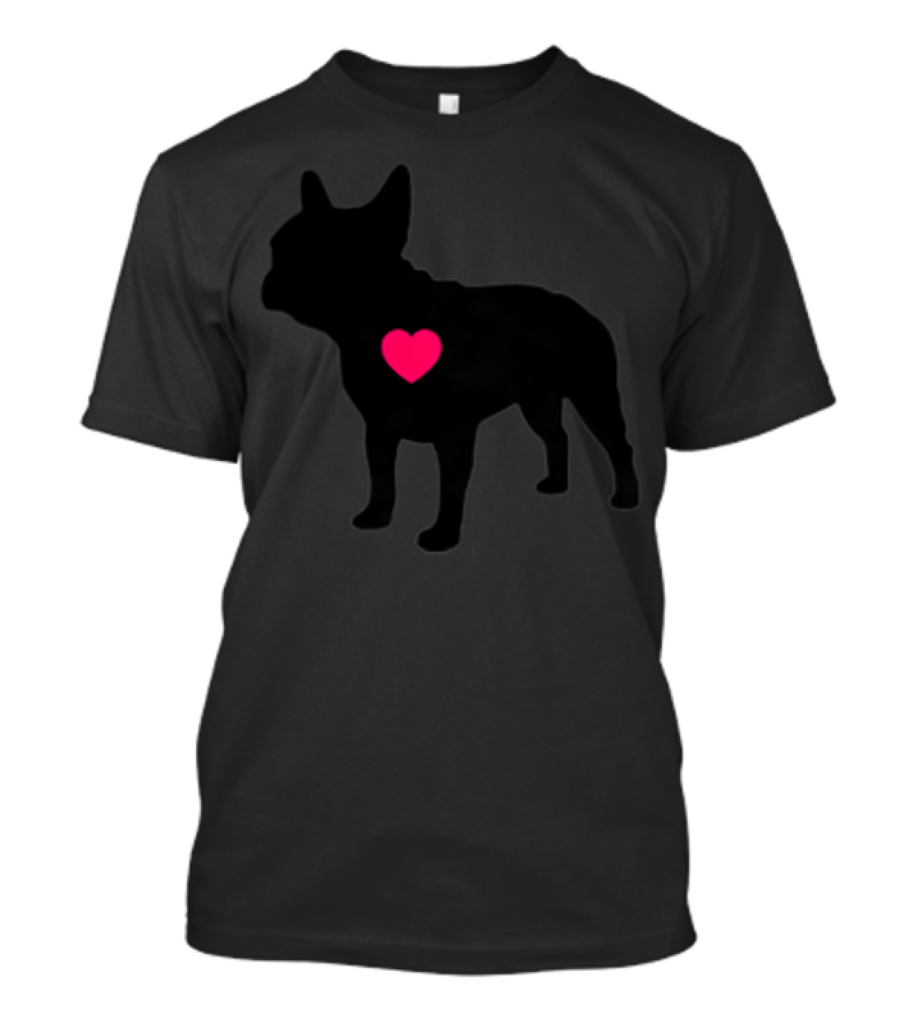 Mini Frenchie Heart French Bulldog Silhouette With Heart T-Shirt