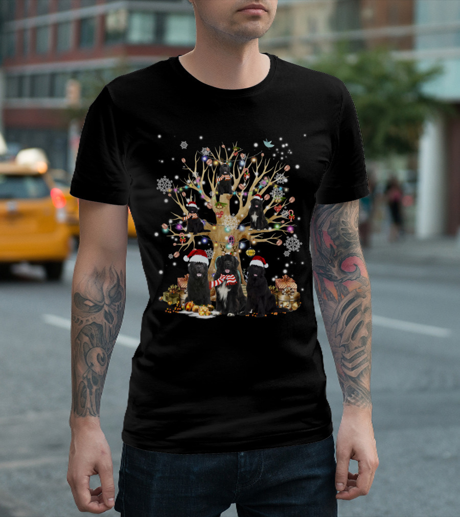 Newfoundland Christmas Tree Ornament Dog Festive Holiday T-Shirt