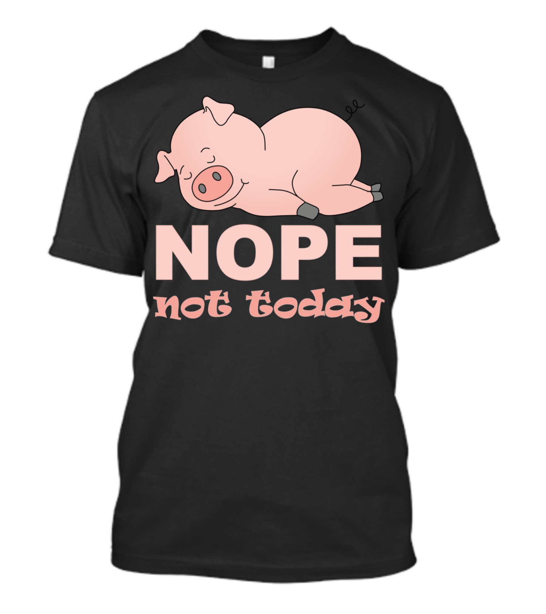 NOPE Not Today Sleeping Pig Humor T-Shirt