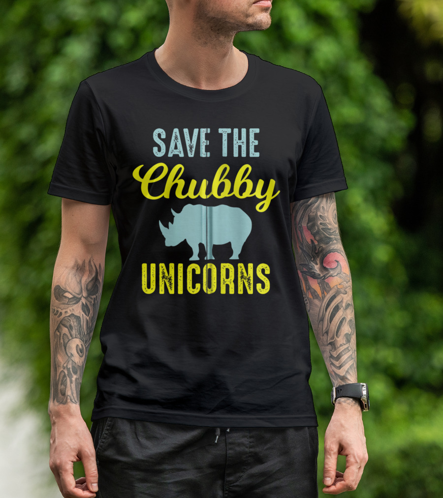 Save The Chubby Unicorns Rhinoceros T-Shirt