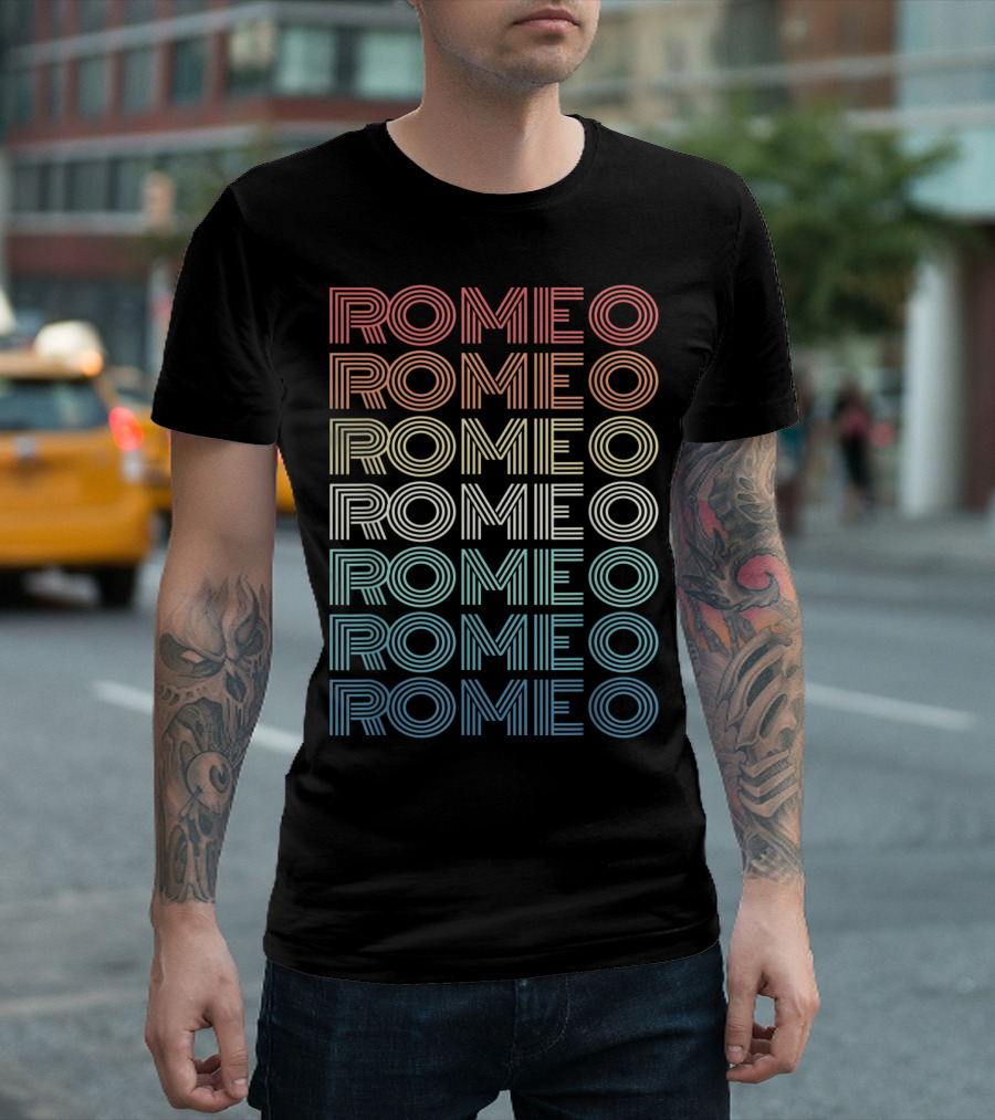 Romeo Gradient Text Art Sequence T-Shirt