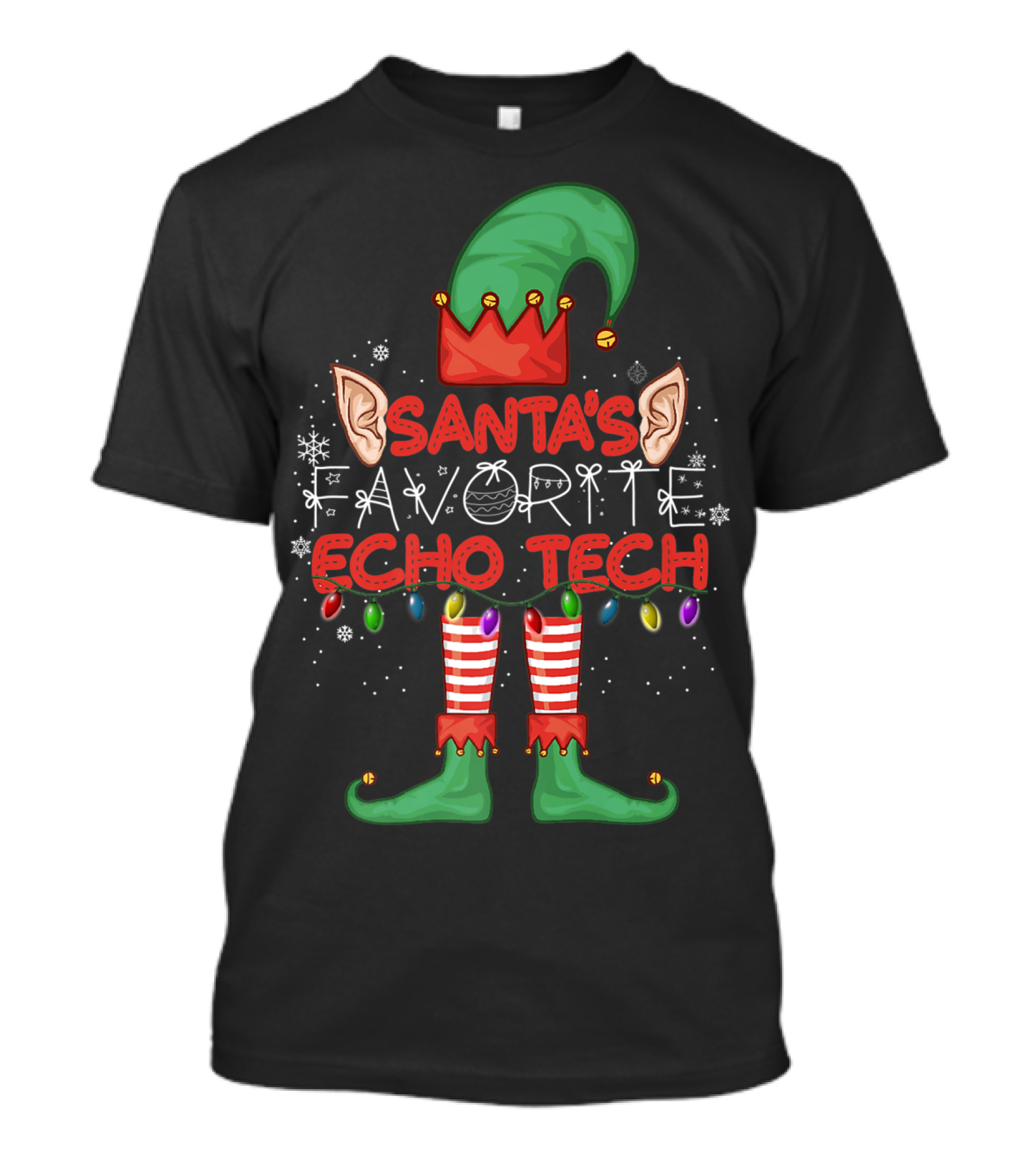 Santa's Favorite Echo Tech Christmas Elf T-Shirt