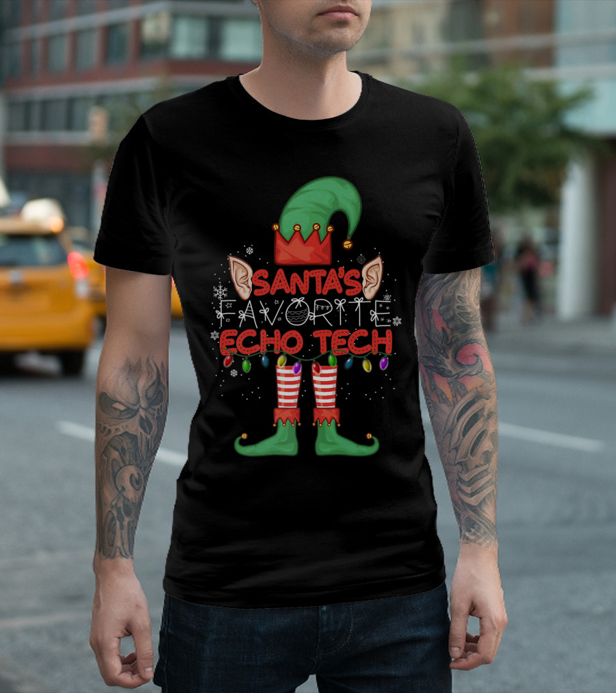 Santa's Favorite Echo Tech Christmas Elf T-Shirt