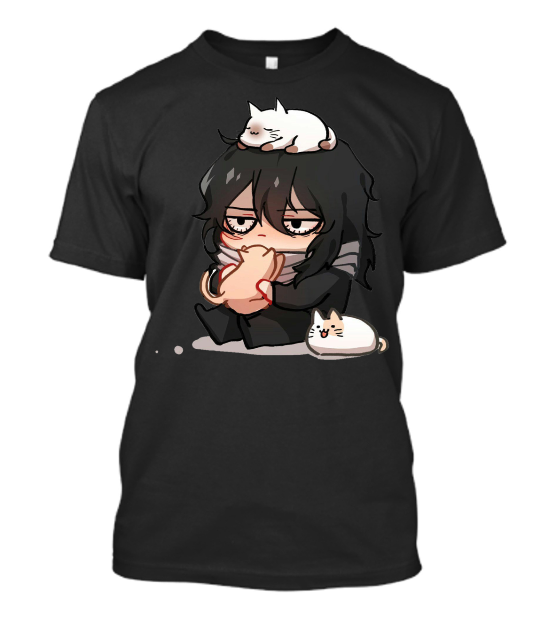 Shota Chibi Anime Aizawa With Cats T-Shirt