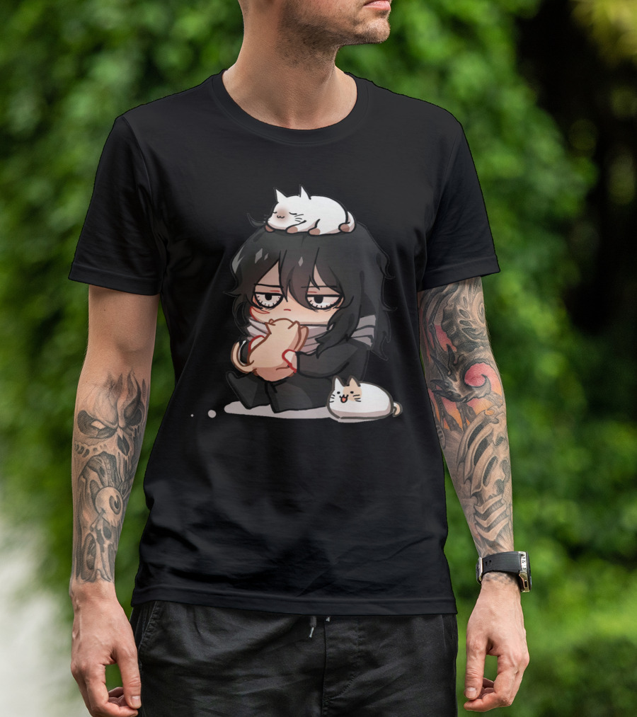 Shota Chibi Anime Aizawa With Cats T-Shirt