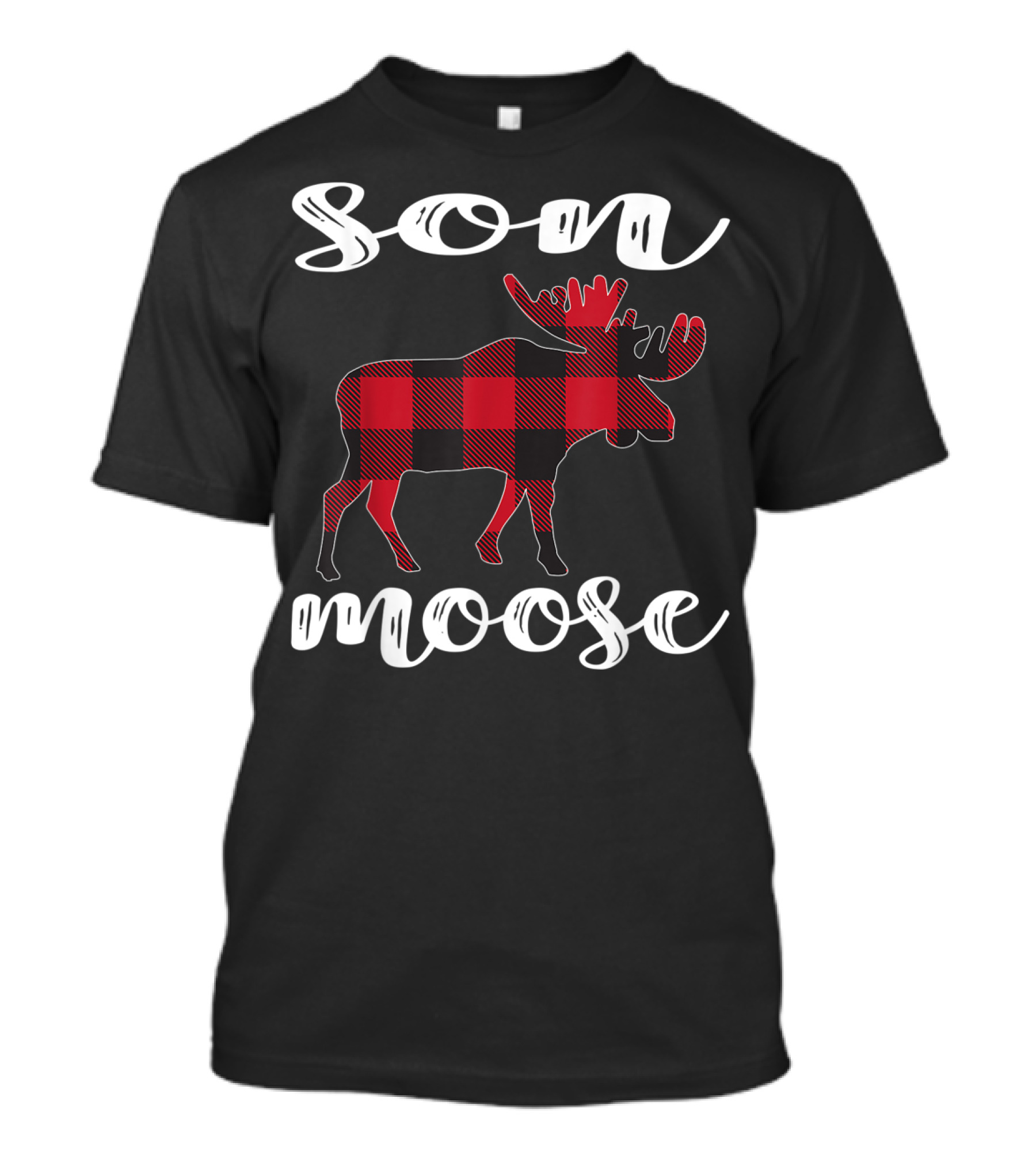 Son Moose Red Plaid Buffalo Check Moose T-Shirt